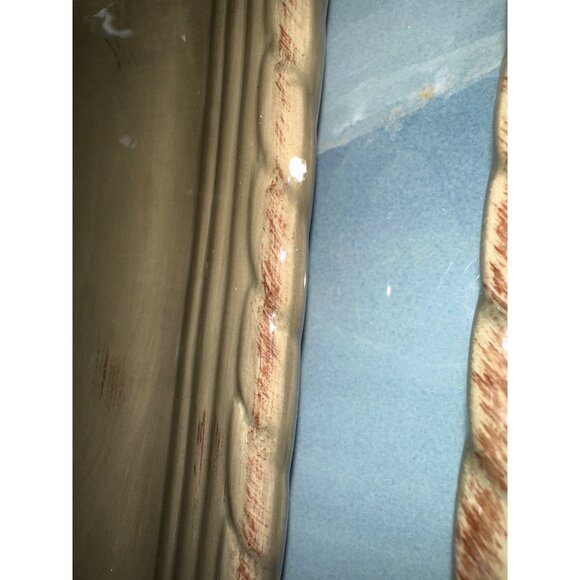 Artimino Tuscan Countryside Sage Stoneware Square 2 Plates Set - Picture 5 of 8